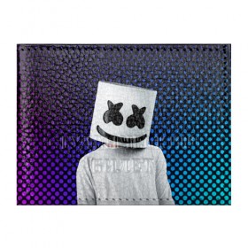 Обложка для студенческого билета с принтом MARSHMELLO в Екатеринбурге, натуральная кожа | Размер: 11*8 см; Печать на всей внешней стороне | marsh | marshmallow | marshmello | marshmelo | mello | music | smile | диджей | лого | маршмеллов | маршмеллоу | маршмеллу | маршмело | маршмелов | маршмелоу | музыка | музыкант | рожица | трэп | улыбка | хаус