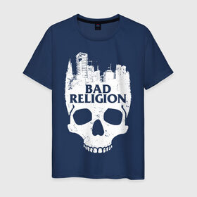 Мужская футболка хлопок с принтом Bad Religion в Екатеринбурге, 100% хлопок | прямой крой, круглый вырез горловины, длина до линии бедер, слегка спущенное плечо. | bad religion | hardcore | punk | группы | музыка | панк | панк рок | рок