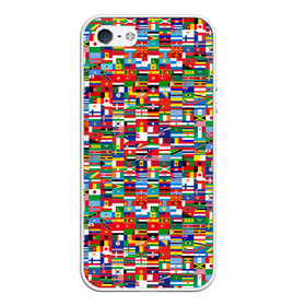 Чехол для iPhone 5/5S матовый с принтом ФЛАГИ в Екатеринбурге, Силикон | Область печати: задняя сторона чехла, без боковых панелей | Тематика изображения на принте: pattern | материки | мир | паттерн | страны | текстура | флаги | флаги мира | флажки