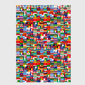 Скетчбук с принтом ФЛАГИ в Екатеринбурге, 100% бумага
 | 48 листов, плотность листов — 100 г/м2, плотность картонной обложки — 250 г/м2. Листы скреплены сверху удобной пружинной спиралью | Тематика изображения на принте: pattern | материки | мир | паттерн | страны | текстура | флаги | флаги мира | флажки