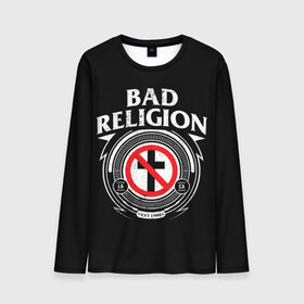 Мужской лонгслив 3D с принтом Bad Religion в Екатеринбурге, 100% полиэстер | длинные рукава, круглый вырез горловины, полуприлегающий силуэт | bad religion | hardcore | punk | группы | музыка | панк | панк рок | рок