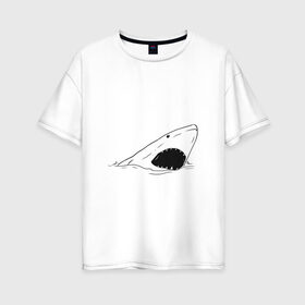 Женская футболка хлопок Oversize с принтом Акула бизнеса в Екатеринбурге, 100% хлопок | свободный крой, круглый ворот, спущенный рукав, длина до линии бедер
 | акула | бизнес | бизнесмен | босс | вип | дизайн | директор | мода | море | новинка | подарок | рыба | стритвир | топ | тренд | шеф