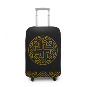 Чехол для чемодана 3D с принтом символ валькирии в Екатеринбурге, 86% полиэфир, 14% спандекс | двустороннее нанесение принта, прорези для ручек и колес | ethnic | folk | runes | slav | валькирия | руны | русь | славяне | фолк | фольклор | этника | этно | язычество