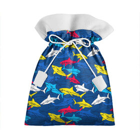 Подарочный 3D мешок с принтом Акулы в Екатеринбурге, 100% полиэстер | Размер: 29*39 см | blue | drawin | fashion | fish | illustration | ocean | predator | red | sea | sharks | style | water | yellow | youth | акулы | вода | графика | жёлтый | иллюстрация | картинка | красный | мода | молодежная | море | океан | рисунок | рыба | син
