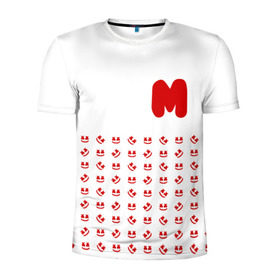 Мужская футболка 3D спортивная с принтом MARSHMELLO в Екатеринбурге, 100% полиэстер с улучшенными характеристиками | приталенный силуэт, круглая горловина, широкие плечи, сужается к линии бедра | marsh | marshmallow | marshmello | marshmelo | mello | music | smile | диджей | лого | маршмеллов | маршмеллоу | маршмеллу | маршмело | маршмелов | маршмелоу | музыка | музыкант | рожица | трэп | улыбка | хаус