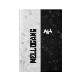 Обложка для паспорта матовая кожа с принтом MELLOGANG в Екатеринбурге, натуральная матовая кожа | размер 19,3 х 13,7 см; прозрачные пластиковые крепления | gang | marsh | marshmallow | marshmello | marshmelo | mello | mellogang | music | диджей | лого | маршмеллов | маршмеллоу | маршмеллу | маршмело | маршмелов | маршмелоу | музыка | музыкант | трэп | улыбка | хаус