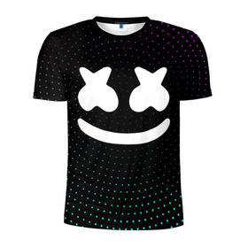 Мужская футболка 3D спортивная с принтом MARSHMELLO Black в Екатеринбурге, 100% полиэстер с улучшенными характеристиками | приталенный силуэт, круглая горловина, широкие плечи, сужается к линии бедра | black | marsh | marshmallow | marshmello | marshmelo | mello | music | smile | диджей | лого | маршмеллов | маршмеллоу | маршмеллу | маршмело | маршмелов | маршмелоу | музыка | музыкант | трэп | улыбка | хаус