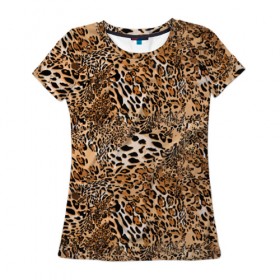 Женская футболка 3D с принтом Леопард в Екатеринбурге, 100% полиэфир ( синтетическое хлопкоподобное полотно) | прямой крой, круглый вырез горловины, длина до линии бедер | camouflage | cat | disguise | fashion | illustration | jungle | leopard | predator | skin | spots | style | wild | youth | графика | джунгли | дикий | иллюстрация | камуфляж | картинка | кошка | леопард | маскировка | мода | молодежная | пятна | рисунок |