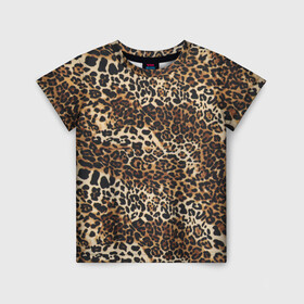 Детская футболка 3D с принтом Леопард в Екатеринбурге, 100% гипоаллергенный полиэфир | прямой крой, круглый вырез горловины, длина до линии бедер, чуть спущенное плечо, ткань немного тянется | camouflage | cat | disguise | fashion | illustration | jungle | leopard | predator | skin | spots | style | wild | youth | графика | джунгли | дикий | иллюстрация | камуфляж | картинка | кошка | леопард | маскировка | мода | молодежная | пятна | рисунок |