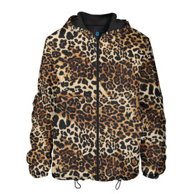 Мужская куртка 3D с принтом Леопард в Екатеринбурге, ткань верха — 100% полиэстер, подклад — флис | прямой крой, подол и капюшон оформлены резинкой с фиксаторами, два кармана без застежек по бокам, один большой потайной карман на груди. Карман на груди застегивается на липучку | camouflage | cat | disguise | fashion | illustration | jungle | leopard | predator | skin | spots | style | wild | youth | графика | джунгли | дикий | иллюстрация | камуфляж | картинка | кошка | леопард | маскировка | мода | молодежная | пятна | рисунок |