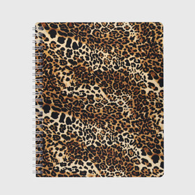 Тетрадь с принтом Леопард в Екатеринбурге, 100% бумага | 48 листов, плотность листов — 60 г/м2, плотность картонной обложки — 250 г/м2. Листы скреплены сбоку удобной пружинной спиралью. Уголки страниц и обложки скругленные. Цвет линий — светло-серый
 | Тематика изображения на принте: camouflage | cat | disguise | fashion | illustration | jungle | leopard | predator | skin | spots | style | wild | youth | графика | джунгли | дикий | иллюстрация | камуфляж | картинка | кошка | леопард | маскировка | мода | молодежная | пятна | рисунок |