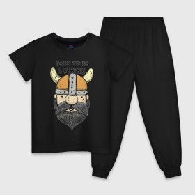 Детская пижама хлопок с принтом Викинг в Екатеринбурге, 100% хлопок |  брюки и футболка прямого кроя, без карманов, на брюках мягкая резинка на поясе и по низу штанин
 | viking | викинг | викинги