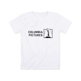 Детская футболка хлопок с принтом Columbia Pictures в Екатеринбурге, 100% хлопок | круглый вырез горловины, полуприлегающий силуэт, длина до линии бедер | 