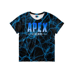 Детская футболка 3D с принтом APEX LEGENDS в Екатеринбурге, 100% гипоаллергенный полиэфир | прямой крой, круглый вырез горловины, длина до линии бедер, чуть спущенное плечо, ткань немного тянется | Тематика изображения на принте: apex legends | apex legends battle. | apex legends engine | apex legends origin | apex legends игра | titanfall apex legends