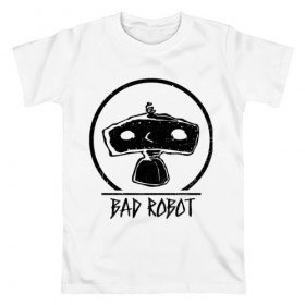 Мужская футболка хлопок с принтом BAD ROBOT в Екатеринбурге, 100% хлопок | прямой крой, круглый вырез горловины, длина до линии бедер, слегка спущенное плечо. | bad robot | lost | бэд робот | дж. дж. абрамс | лост | остаться в живых