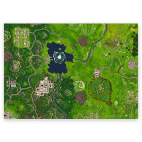 Поздравительная открытка с принтом FORTNITE Map в Екатеринбурге, 100% бумага | плотность бумаги 280 г/м2, матовая, на обратной стороне линовка и место для марки
 | Тематика изображения на принте: battle | boss | floss | fort | fortnite | game | games | island | lama | map | nite | pubg | royale | survival | битва | дроп | игра | игры | карта | королевская | лама | массакр | найт | остров | пабг | форт | фортнайт