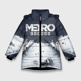 Зимняя куртка для девочек 3D с принтом METRO EXODUS в Екатеринбурге, ткань верха — 100% полиэстер; подклад — 100% полиэстер, утеплитель — 100% полиэстер. | длина ниже бедра, удлиненная спинка, воротник стойка и отстегивающийся капюшон. Есть боковые карманы с листочкой на кнопках, утяжки по низу изделия и внутренний карман на молнии. 

Предусмотрены светоотражающий принт на спинке, радужный светоотражающий элемент на пуллере молнии и на резинке для утяжки. | Тематика изображения на принте: 2033 | artem | exodus | fps | game | games | last | light | metro | moscow | russia | shooter | stalker | winter | артем | зима | игра | игры | исход | метро | москва | последнее | россия | сталкер | убежище | шутер