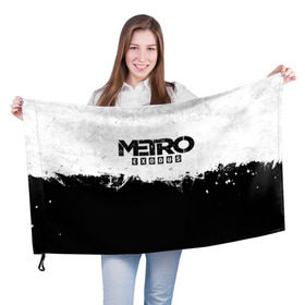 Флаг 3D с принтом METRO: EXODUS в Екатеринбурге, 100% полиэстер | плотность ткани — 95 г/м2, размер — 67 х 109 см. Принт наносится с одной стороны | 