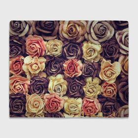 Плед 3D с принтом Шоколадные розы в Екатеринбурге, 100% полиэстер | закругленные углы, все края обработаны. Ткань не мнется и не растягивается | бабушке | девочке | девушке | дочке | желтые цветы | женщине | маме | подруге | природа | розовые цветы | розы | сестре | теще | тюльпаны | цветы