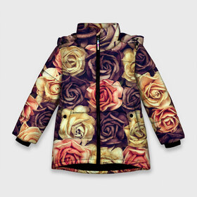 Зимняя куртка для девочек 3D с принтом Шоколадные розы в Екатеринбурге, ткань верха — 100% полиэстер; подклад — 100% полиэстер, утеплитель — 100% полиэстер. | длина ниже бедра, удлиненная спинка, воротник стойка и отстегивающийся капюшон. Есть боковые карманы с листочкой на кнопках, утяжки по низу изделия и внутренний карман на молнии. 

Предусмотрены светоотражающий принт на спинке, радужный светоотражающий элемент на пуллере молнии и на резинке для утяжки. | бабушке | девочке | девушке | дочке | желтые цветы | женщине | маме | подруге | природа | розовые цветы | розы | сестре | теще | тюльпаны | цветы