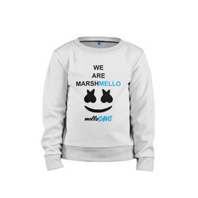 Детский свитшот хлопок с принтом Marshmello (MELLOGANG) в Екатеринбурге, 100% хлопок | круглый вырез горловины, эластичные манжеты, пояс и воротник | Тематика изображения на принте: christopher comstock | dj | marshmello | mellogang | music | диджей | клубная музыка | клубняк | крис комсток | логотип | маршмеллоу | музыка