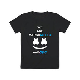 Детская футболка хлопок с принтом Marshmello (MELLOGANG) в Екатеринбурге, 100% хлопок | круглый вырез горловины, полуприлегающий силуэт, длина до линии бедер | christopher comstock | dj | marshmello | music | диджей | клубная музыка | клубняк | крис комсток | логотип | маршмеллоу | музыка