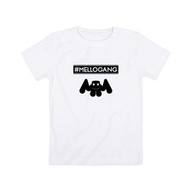 Детская футболка хлопок с принтом MELLOGANG (MARSHMELLO) в Екатеринбурге, 100% хлопок | круглый вырез горловины, полуприлегающий силуэт, длина до линии бедер | Тематика изображения на принте: 