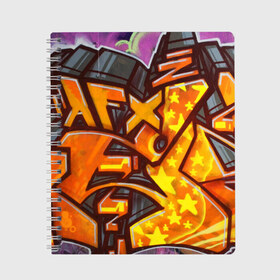 Тетрадь с принтом graffiti color в Екатеринбурге, 100% бумага | 48 листов, плотность листов — 60 г/м2, плотность картонной обложки — 250 г/м2. Листы скреплены сбоку удобной пружинной спиралью. Уголки страниц и обложки скругленные. Цвет линий — светло-серый
 | graffiti | paint | street art | urban | город | граффити | искусство | кирпичи | краски | рисунки | стена | улицы | уличное искусство