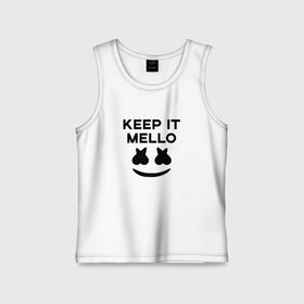 Детская майка хлопок с принтом KEEP IT MELLO (Marshmello) в Екатеринбурге,  |  | christopher comstock | dj | keep it mello | marshmello | mello | music | диджей | клубная музыка | клубняк | крис комсток | логотип | маршмеллоу | музыка