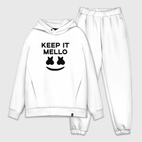 Мужской костюм хлопок OVERSIZE с принтом KEEP IT MELLO (Marshmello) в Екатеринбурге,  |  | christopher comstock | dj | keep it mello | marshmello | mello | music | диджей | клубная музыка | клубняк | крис комсток | логотип | маршмеллоу | музыка