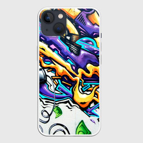 Чехол для iPhone 13 с принтом NEON GRAFFITI в Екатеринбурге,  |  | grafity | paint | street art | urban | город | граффити | искусство | кирпичи | краски | рисунки | стена | улицы | уличное искусство