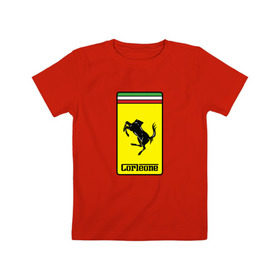 Детская футболка хлопок с принтом Corleone Ferrari в Екатеринбурге, 100% хлопок | круглый вырез горловины, полуприлегающий силуэт, длина до линии бедер | 