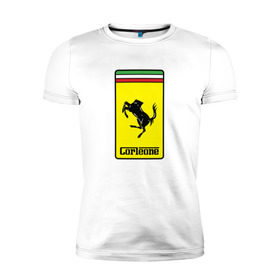 Мужская футболка премиум с принтом Corleone Ferrari в Екатеринбурге, 92% хлопок, 8% лайкра | приталенный силуэт, круглый вырез ворота, длина до линии бедра, короткий рукав | 