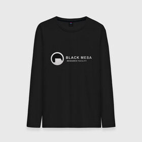Мужской лонгслив хлопок с принтом Black mesa logo в Екатеринбурге, 100% хлопок |  | Тематика изображения на принте: black mesa | black mesa logo | research facility