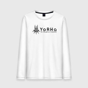 Мужской лонгслив хлопок с принтом YoRHa Logo в Екатеринбурге, 100% хлопок |  | Тематика изображения на принте: nier automata | nier automata logo | yorha