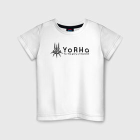 Детская футболка хлопок с принтом YoRHa Logo в Екатеринбурге, 100% хлопок | круглый вырез горловины, полуприлегающий силуэт, длина до линии бедер | nier automata | nier automata logo | yorha
