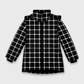 Зимняя куртка для девочек 3D с принтом Неуловимые серый точки в Екатеринбурге, ткань верха — 100% полиэстер; подклад — 100% полиэстер, утеплитель — 100% полиэстер. | длина ниже бедра, удлиненная спинка, воротник стойка и отстегивающийся капюшон. Есть боковые карманы с листочкой на кнопках, утяжки по низу изделия и внутренний карман на молнии. 

Предусмотрены светоотражающий принт на спинке, радужный светоотражающий элемент на пуллере молнии и на резинке для утяжки. | Тематика изображения на принте: иллюзия | кажется | квадраты | клетка | круги | линии | полосы | сетка | точки | ячейка