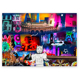 Поздравительная открытка с принтом runaway в Екатеринбурге, 100% бумага | плотность бумаги 280 г/м2, матовая, на обратной стороне линовка и место для марки
 | Тематика изображения на принте: hip hop | lil peep | lilpeep | lilpip | rap | rep | runaway | лил пип | лилпип | реп | рэп | тату | татуировки лилпипа | хип хоп | эмо рэп