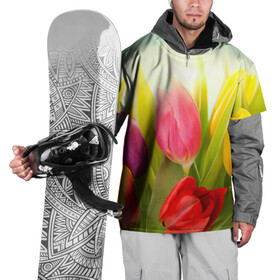 Накидка на куртку 3D с принтом Тюльпаны в Екатеринбурге, 100% полиэстер |  | бабушке | девочке | девушке | дочке | желтые цветы | женщине | маме | подруге | природа | розовые цветы | розы | сестре | теще | тюльпаны | цветы