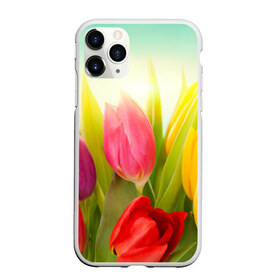 Чехол для iPhone 11 Pro матовый с принтом Тюльпаны в Екатеринбурге, Силикон |  | бабушке | девочке | девушке | дочке | желтые цветы | женщине | маме | подруге | природа | розовые цветы | розы | сестре | теще | тюльпаны | цветы