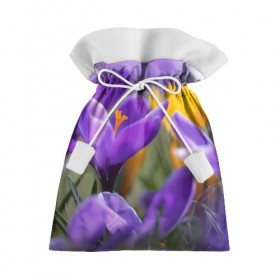 Подарочный 3D мешок с принтом Фиолетовые цветы в Екатеринбурге, 100% полиэстер | Размер: 29*39 см | бабушке | девочке | девушке | дочке | желтые цветы | женщине | маме | подруге | природа | розовые цветы | розы | сестре | теще | тюльпаны | цветы