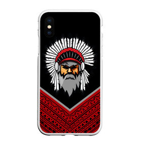 Чехол для iPhone XS Max матовый с принтом native american в Екатеринбурге, Силикон | Область печати: задняя сторона чехла, без боковых панелей | boho | ethno | indians | native american | ttibal | америка | бохо | индейцы | орнамент | роуч | трибал | узор | этника