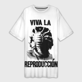 Платье-футболка 3D с принтом Чужой в Екатеринбурге,  |  | alien | aliens | viva la revolution | xenomorph | ксеноморф | монстры | ужасы | че | че гевара | чегевара | чужие | чужой
