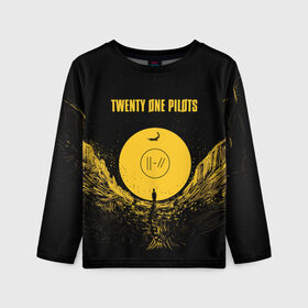 Детский лонгслив 3D с принтом TWENTY ONE PILOTS в Екатеринбурге, 100% полиэстер | длинные рукава, круглый вырез горловины, полуприлегающий силуэт
 | 21 | blurryface | one | pilots | trench | twenty | ван | дан | джозеф | джош | пайлотс | пилотс | рок | тайлер | твенти