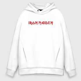 Мужское худи Oversize хлопок с принтом Iron Maiden в Екатеринбурге, френч-терри — 70% хлопок, 30% полиэстер. Мягкий теплый начес внутри —100% хлопок | боковые карманы, эластичные манжеты и нижняя кромка, капюшон на магнитной кнопке | heavy metal | iron maiden | metal | music