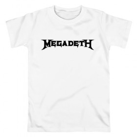 Мужская футболка хлопок с принтом Megadeth в Екатеринбурге, 100% хлопок | прямой крой, круглый вырез горловины, длина до линии бедер, слегка спущенное плечо. | 