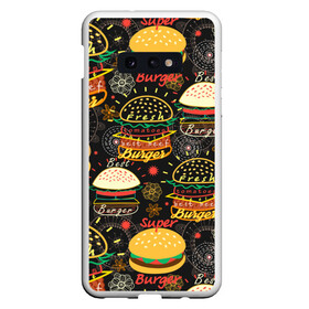 Чехол для Samsung S10E с принтом Гамбургеры в Екатеринбурге, Силикон | Область печати: задняя сторона чехла, без боковых панелей | hamburgers | sandwic | булочка | бутерброды | быстрая | гамбургер | гамбургеры | геометрический | графика | еда | зелень | иллюстрация | картинка | кунжут | мода | мясо | надпись | орнамент | рисунок | свежий