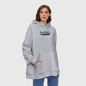 Худи SuperOversize хлопок с принтом Twitch в Екатеринбурге, 70% хлопок, 30% полиэстер, мягкий начес внутри | карман-кенгуру, эластичная резинка на манжетах и по нижней кромке, двухслойный капюшон
 | game | gamer | logo | twitch | twitties | игры | логотип | стрим | твитч