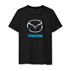 Мужская футболка хлопок с принтом MAZDA в Екатеринбурге, 100% хлопок | прямой крой, круглый вырез горловины, длина до линии бедер, слегка спущенное плечо. | auto | mazda | sport | авто | автомобиль | автомобильные | бренд | мазда | марка | машины | спорт