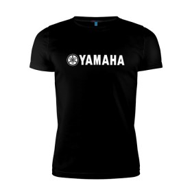 Мужская футболка премиум с принтом YAMAHA в Екатеринбурге, 92% хлопок, 8% лайкра | приталенный силуэт, круглый вырез ворота, длина до линии бедра, короткий рукав | bike | moto | motorcycle | r1 | r6 | yamaha | байк | мото | мотоциклы | ямаха